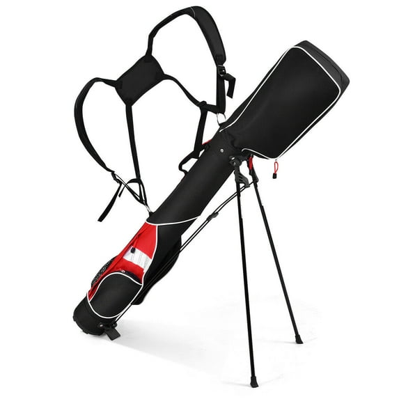 5'' Sunday Golf Bag Stand 7 Clubs Carry Pockets Travel Storage Lightweight