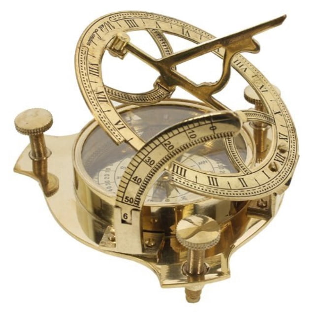 india overseas trading corp 4.5" brass sundial compass