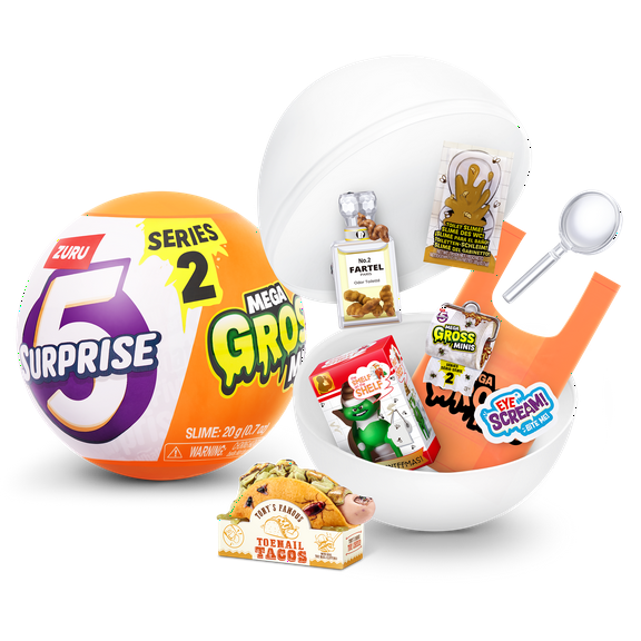 5 Surprise Mega Gross Minis Series 2 by ZURU, Novelty Unbox Surprise, Parody, Slime, Ages 3+