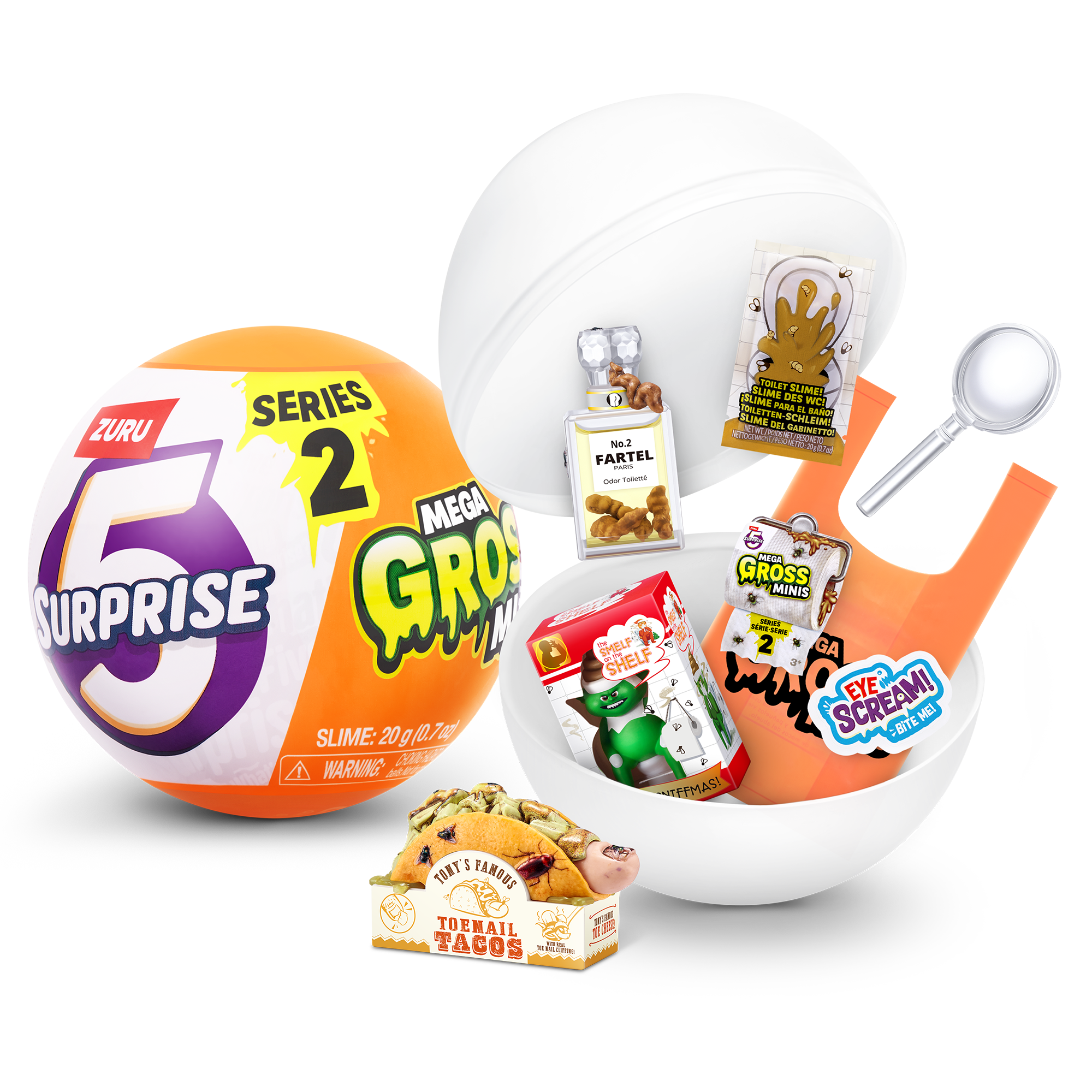 5 Surprise Mega Gross Minis Series 2 by ZURU, Novelty Unbox Surprise, Parody, Slime, Ages 3+