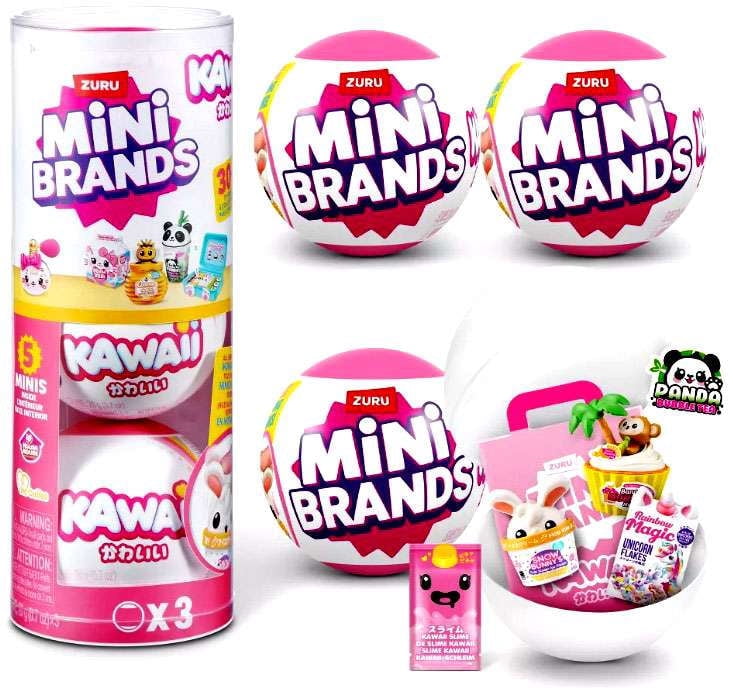 5 Surprise Mini Brands! Kawaii Kuties LOT of 3 Mystery Packs