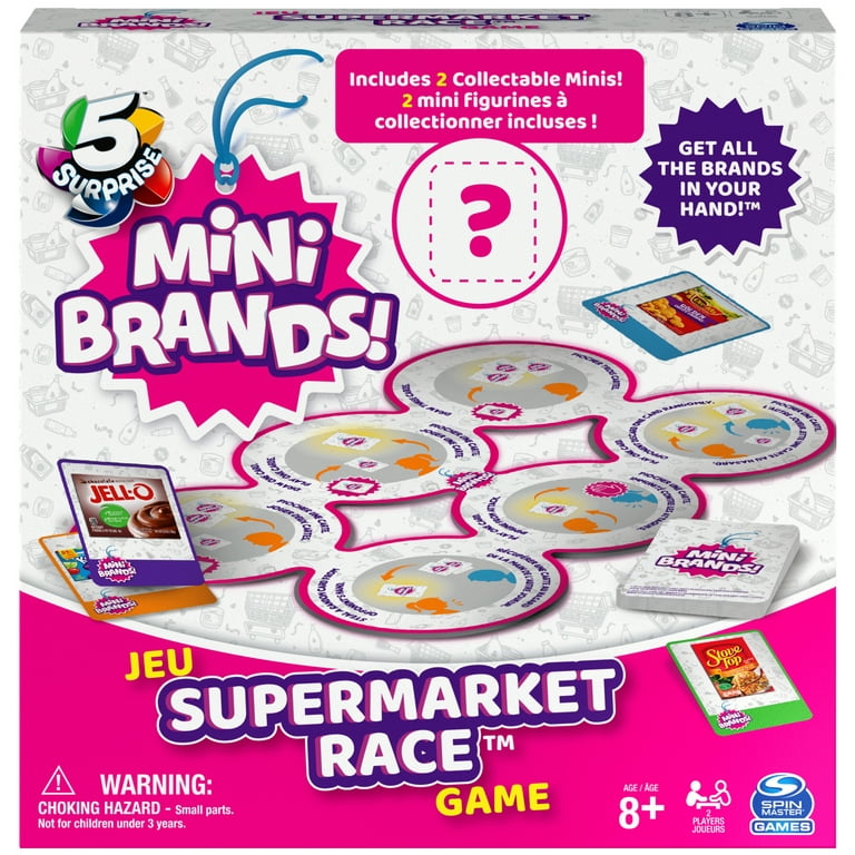 5 Surprise Mini Brands Supermarket Race Board Game by Spin Master, with 2  Collectible Movers for Kids 8 and up