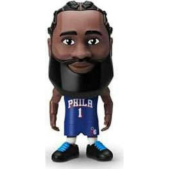 ZURU James Harden Action Figures with Blue Road Jersey Comes with Court Base, Sticker, Card & Ball