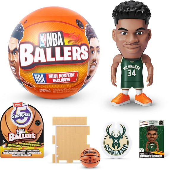 5 Surprise NBA Ballers by ZURU Surprise Unboxing Basketball Collectible Sports Toy