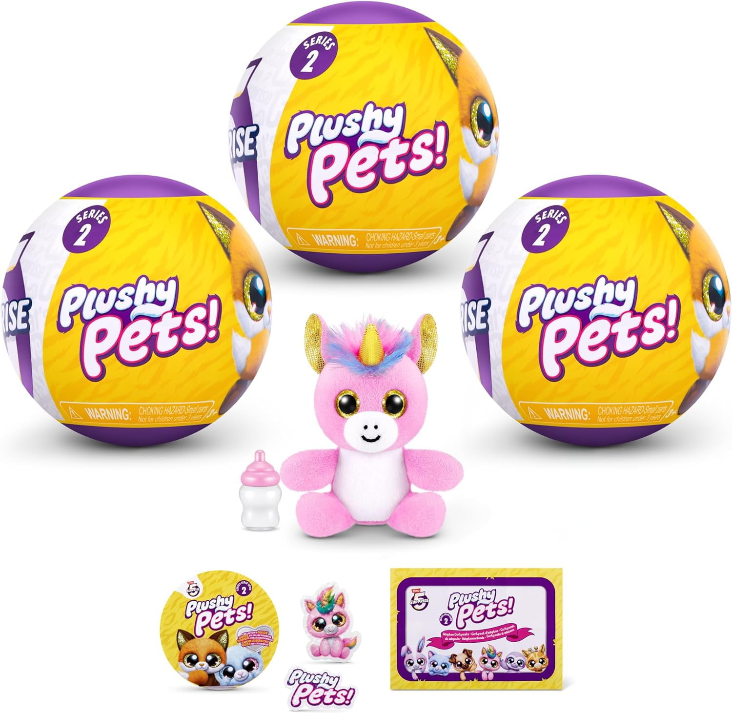 5 Surprise Plushy Pets! Series 2 Mystery 3-Pack (3 RANDOM Mini Plush Figures)