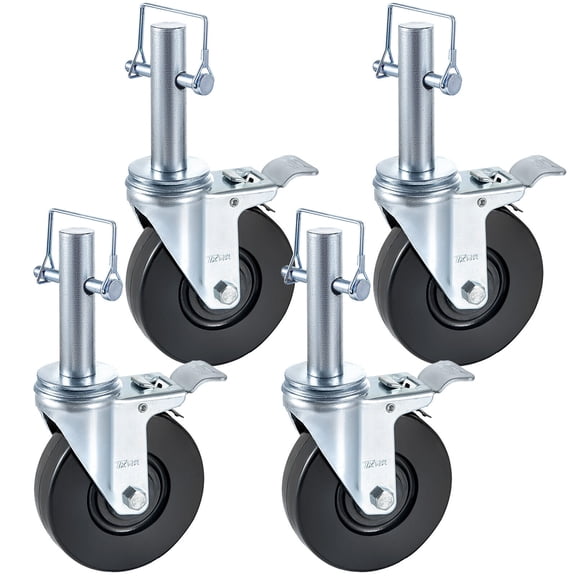 5"Swivel Caster With Dual Locking Scaffolding Round Stem Steel Replacement