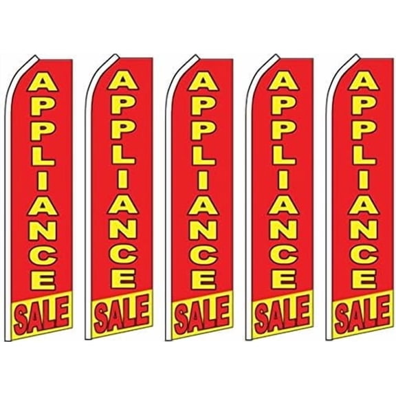 5 Swooper Flutter Feather Flags APPLIANCE SALE Red Yellow$$Other