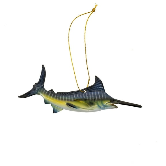 5" Swordfish Fish Xmas Gift Topper Coastal Marlin Christmas Tree Ornament Hanging Nautical Holiday Decor