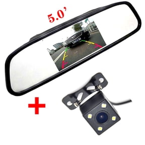 5" TFT LCD Reversing Mirror Monitor + Universal CCD Car LED Night Rear View Camera Backup Camera Auto Parking System