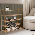 thumbnail image 1 of 5 TIER NATURAL BAMBOO SHOE RACK ORGANISER STAND SHOE/BOOK STORAGE SHELF UNIT, 1 of 9