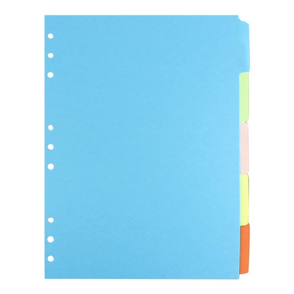 5 Tab Binder Dividers for Ring Binders, Sturdy Paper Index Separators with Blank Tabs for School Office Home Notebooks, Back to School Supplies for Planners, Journals, and Organizers, 10.04x7.28 Inch