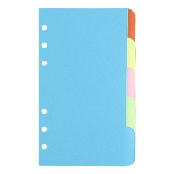 5 Tab Binder Dividers for Ring Binders, Sturdy Paper Index Separators with Blank Tabs for School Office Home Notebooks, Back to School Supplies for Planners, Journals, and Organizers, 6.69x3.94 Inch
