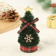 thumbnail image 1 of 5" Tabletop Christmas Tree Mini Christmas Tree Potted Plants with Gold Star Snowflake/ Deer and Ribbon, Artificial Tree Pots Indoor Decorative for Holiday Tabletop and Desktop Decor, 1 of 6