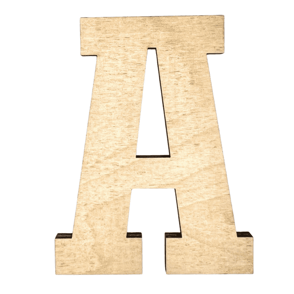 5" Tall Birch Plywood Letter A | 1/4" Thick | Krafty Supply Letters | RockTimes