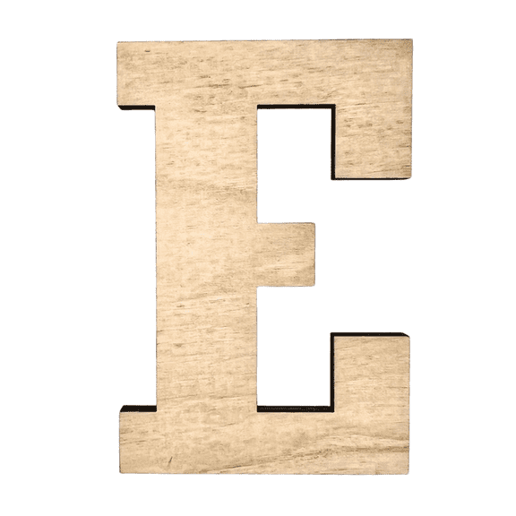 5" Tall Birch Plywood Letter E | 1/4" Thick | Krafty Supply Letters | RockTimes