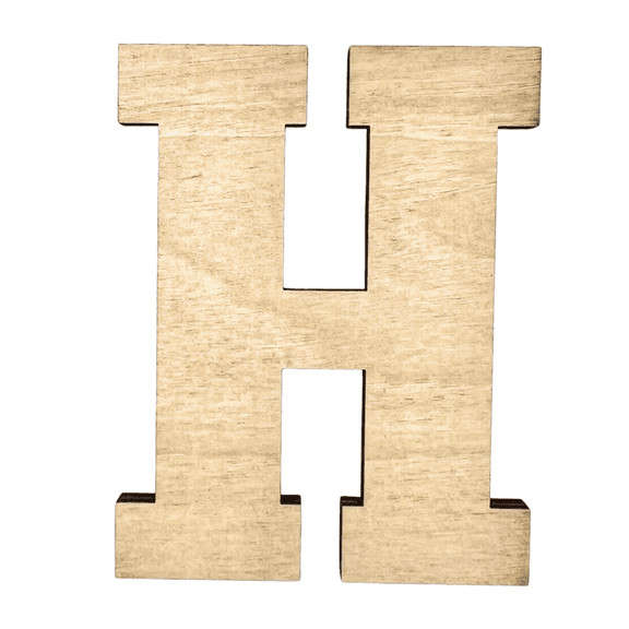 5" Tall Birch Plywood Letter H | 1/4" Thick | Krafty Supply Letters | RockTimes