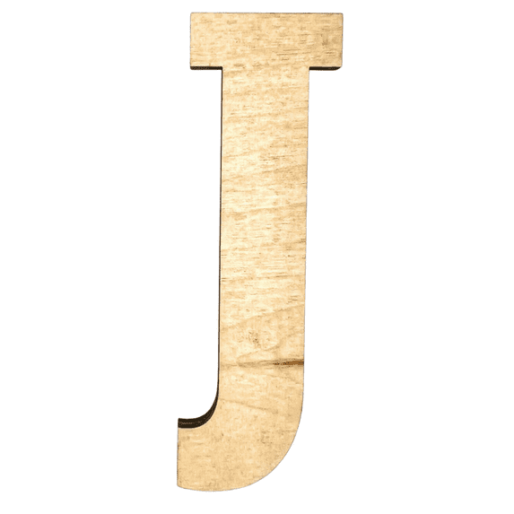 5" Tall Birch Plywood Letter J | 1/4" Thick | Krafty Supply Letters | RockTimes
