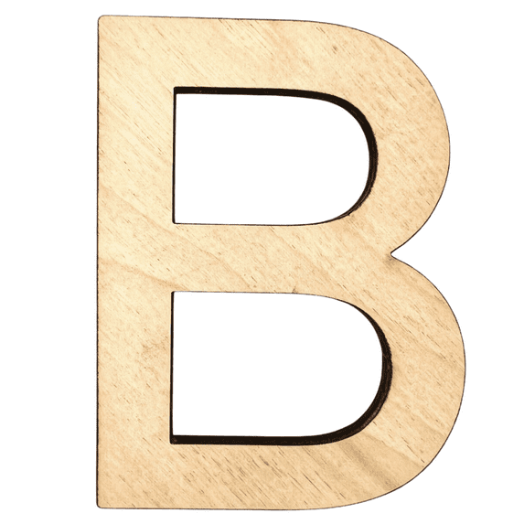 5" Tall MDF Letter B | 1/4" Thick Birch | Krafty Supply Letters | Arial | Wooden Letter