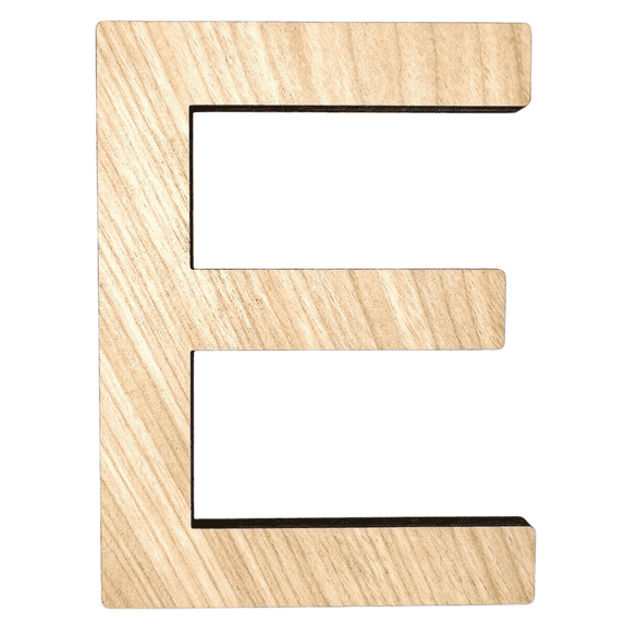 5" Tall MDF Letter E | 1/4" Thick Birch | Krafty Supply Letters | Arial | Wooden Letter