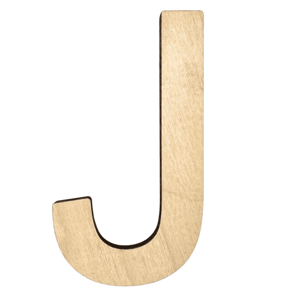 5" Tall MDF Letter J | 1/4" Thick Birch | Krafty Supply Letters | Arial | Wooden Letter