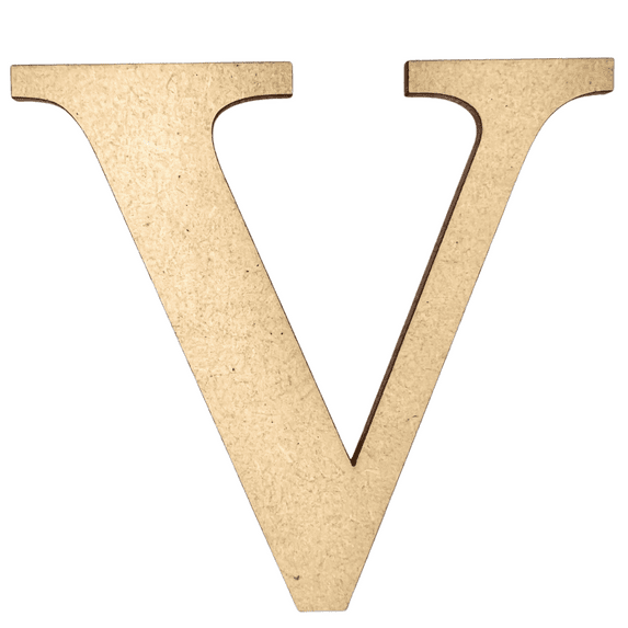 5" Tall MDF Letter V | 1/8" Thick | Krafty Supply Letters | Times | Wooden Letter