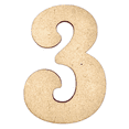 thumbnail image 1 of 5" Tall MDF Number 3| 1/8" Thick | Krafty Supply Letters | Beltorian, 1 of 2