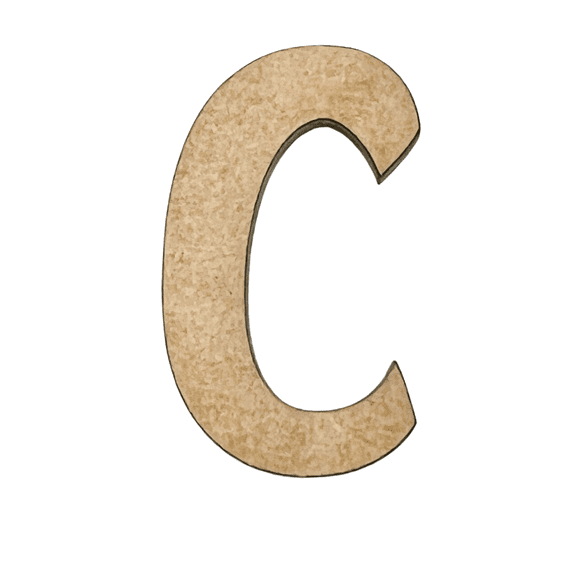5" Tall MDF Wood Letter C | 1/4" Thick | Wood Craft Letter | American Font