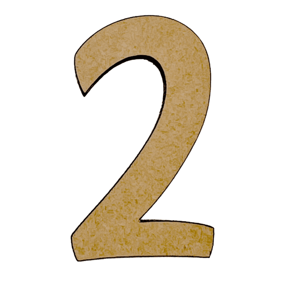 5" Tall MDF Wood Number 2 | 1/8" Thick | Wood Craft Letter | American Font