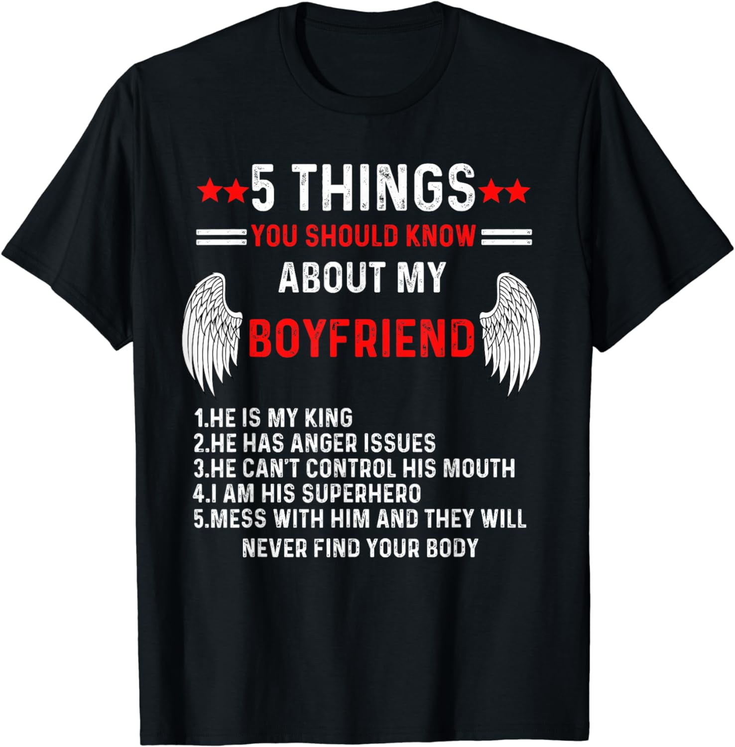 5 Things You Should Know About My Boyfriend Funny T-Shirt 5 Things You Should Know About My Boyfriend Funny T-Shirt