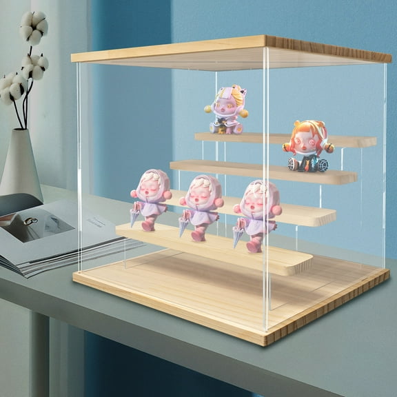 5-Tier 12.6*12.6*12.68in Clear Acrylic Display Case Display Box with LED Light