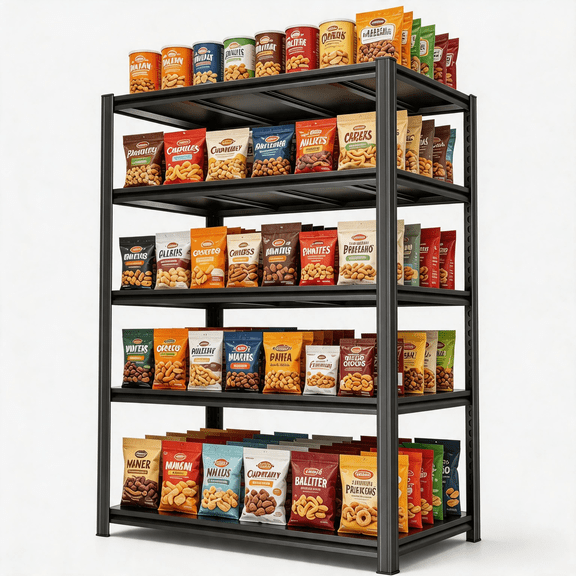 5 Tier 16"D x 40"W x 78"H Adjustable Storage Shelves,Heavy Duty Metal Storage Rack, Shelving Units Utility Shelf for Kitchen,Pantry,Bathroom,Garage,Office,Basement,Pantry Organization,Black