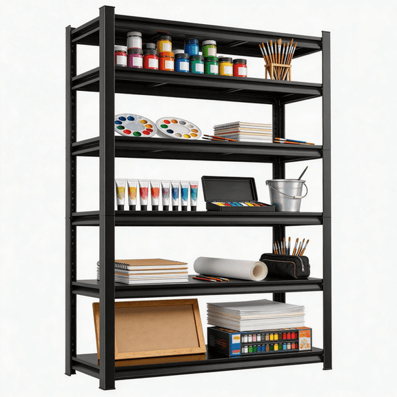 5 Tier 40"W X18"DX82"H Kitchen Storage Racks, Large Metal Adjustable Shelf, 3000LBS, Shelving Unit, Steel Shelving Rack for Kitchen Bathroom Pantry Closet Laundry