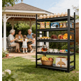thumbnail image 1 of 5 Tier 48" W x 78" H Metal Plant Stand,Bookshelf,Snack Rack,Shoe Shelving,Industrial Garage Storage Shelves with Thickened Double-Layer Posts for Kitchen Bathroom Living Room School Office Warehouse, 1 of 10