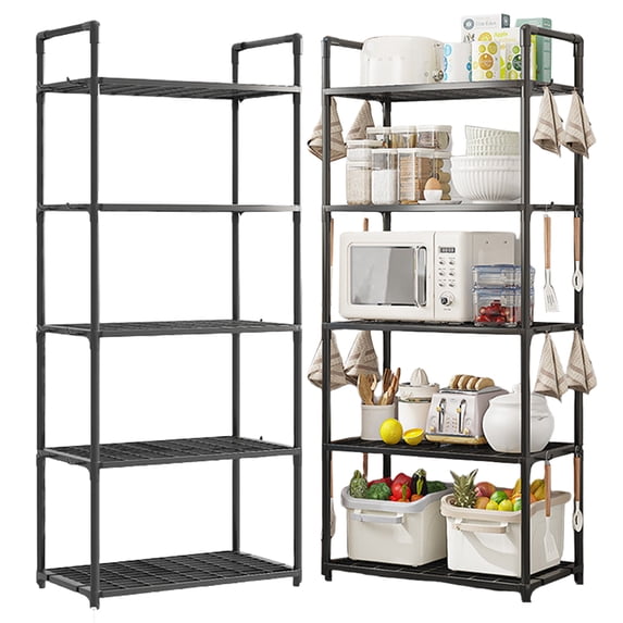 5 Tier 66 Lbs/Shelf Capacity Storage Shelves Adjustable Shelving Unit Heavy Duty Storage Rack 50in * 20in(Black)