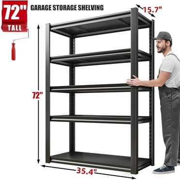 4-Tier Heavy Duty Garage Shelving Unit - 2000 LB Capacity, Adjustable Steel Storage Rack, 44"H X 32"W X 14"D