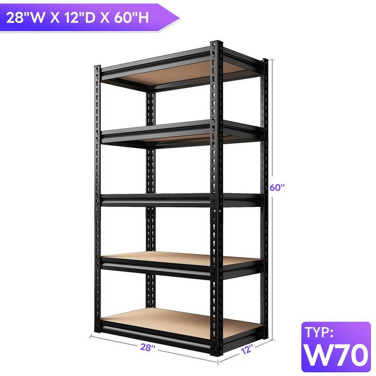 VickyHome 5 Tier Heavy Duty Garage Shelving Unit, Height Adjustable Racking Shelving Shelving - View #7