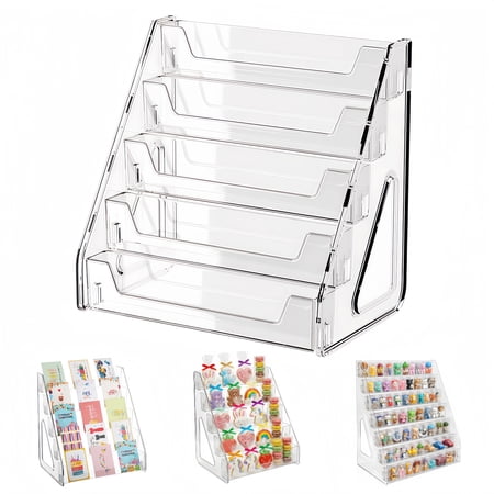 5 Tier Acrylic Display Stand for Bakers & Vendors, Cookie Display Stand for Cookies, Muffins & Pastries, Card Display Stand for Market Booths, Craft Fairs & Events