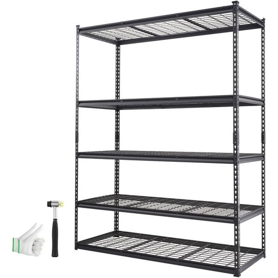 5-Tier Adjustable Heavy Duty Metal Shelving 2000 lbs Wire Rack 60x24x78 ...