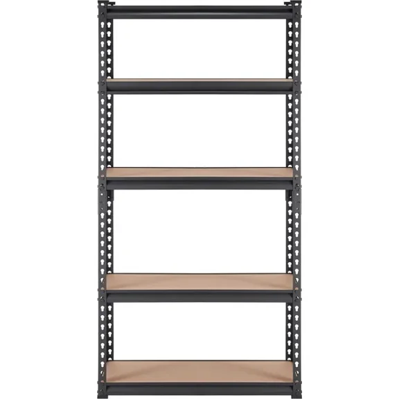5 Tier Adjustable Heavy Duty Storage Shelving Unit 2000 lbs Capacity Metal Utility Rack Black 30L x 12W x 60H for Garage Kitchen Pantry Basement