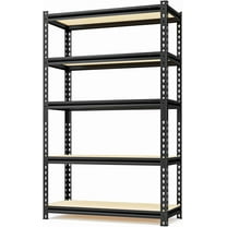 5-Tier Adjustable Metal Storage Shelves Heavy Duty Garage Shelving, 72" H x 36" W x 16" D Shelving Unit Rack for Kitchen, Classroom, Dormitory, Basement & Warehouse