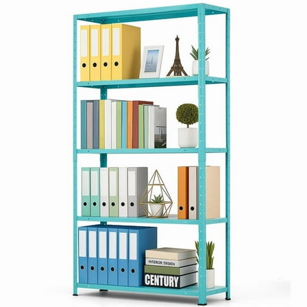 5-Tier Adjustable Metal Storage Shelves, Heavy Duty Shelving Unit for Garage, Kitchen, or Office Organization, 68’’H x 35’’W x 12’’D