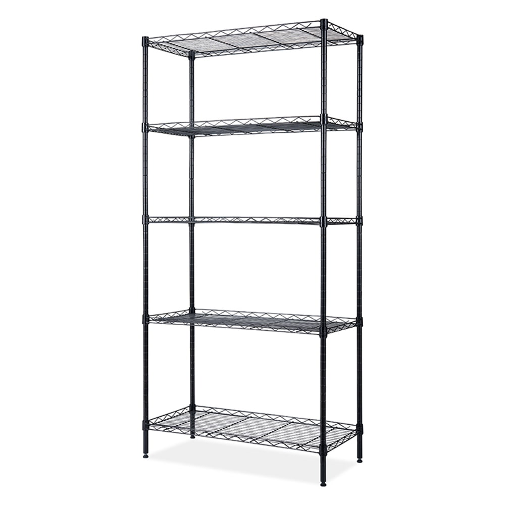 5-Tier Adjustable Metal Storage Shelving Unit, Carbon Steel Wire Shelf, Heavy Duty 200 LBS Per Shelf Organizer, Multipurpose Rack for Kitchen Garage Basement Office