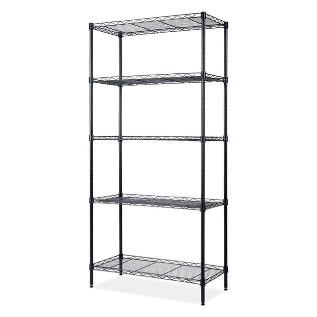 5-Tier Adjustable Metal Storage Shelving Unit, Carbon Steel Wire Shelf ...