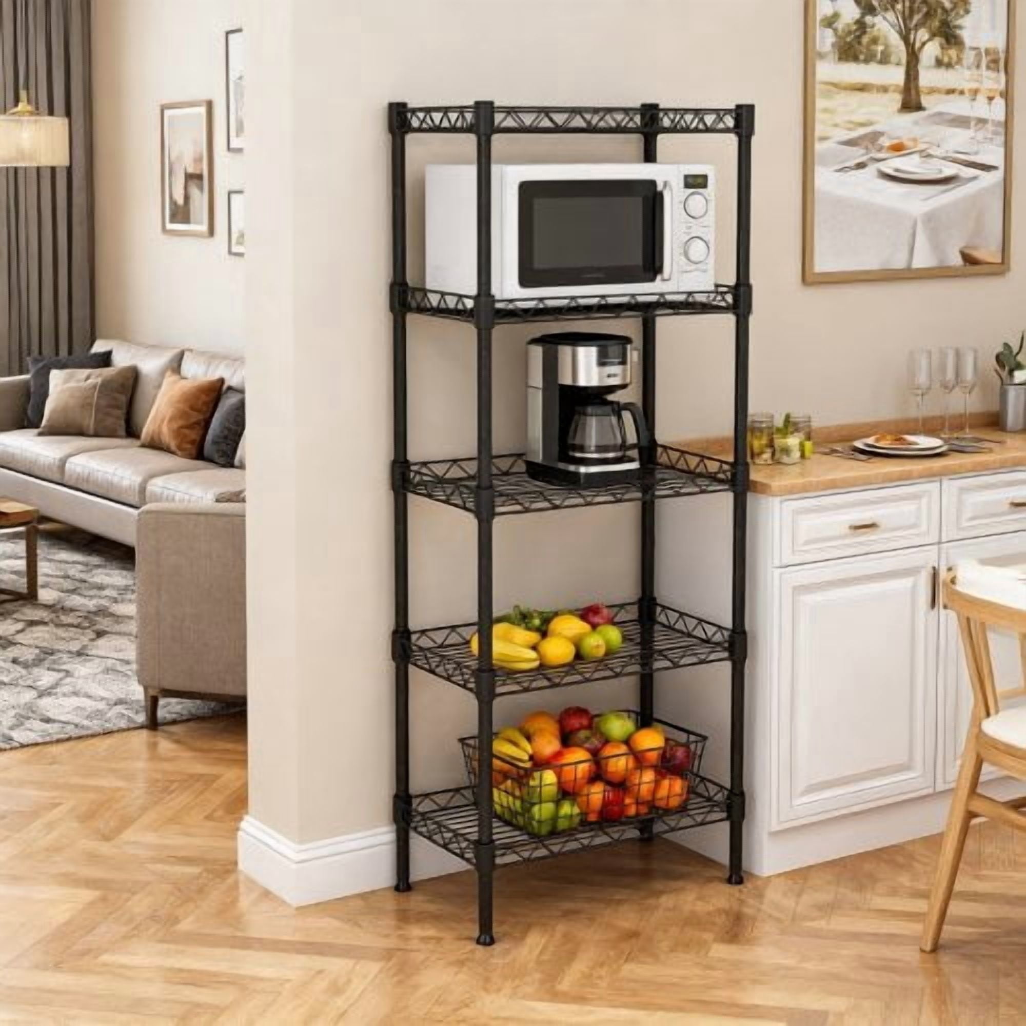 5-Tier Adjustable Metal Wire Shelving Unit, Heavy Duty Storage Rack ...