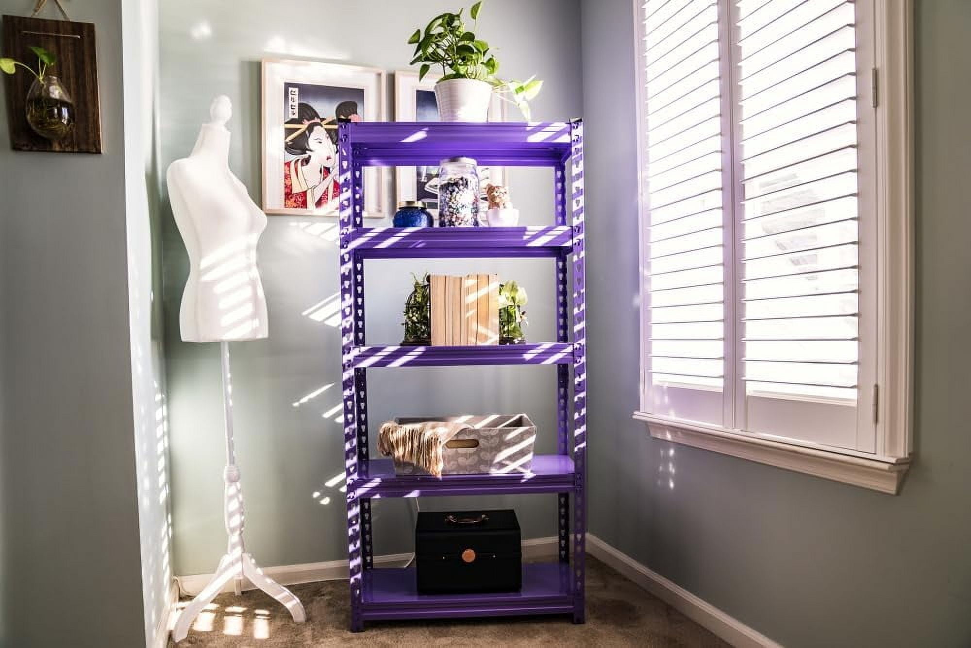 5 Tier Adjustable Steel Powder Coated Storage Shelving with Steel ...