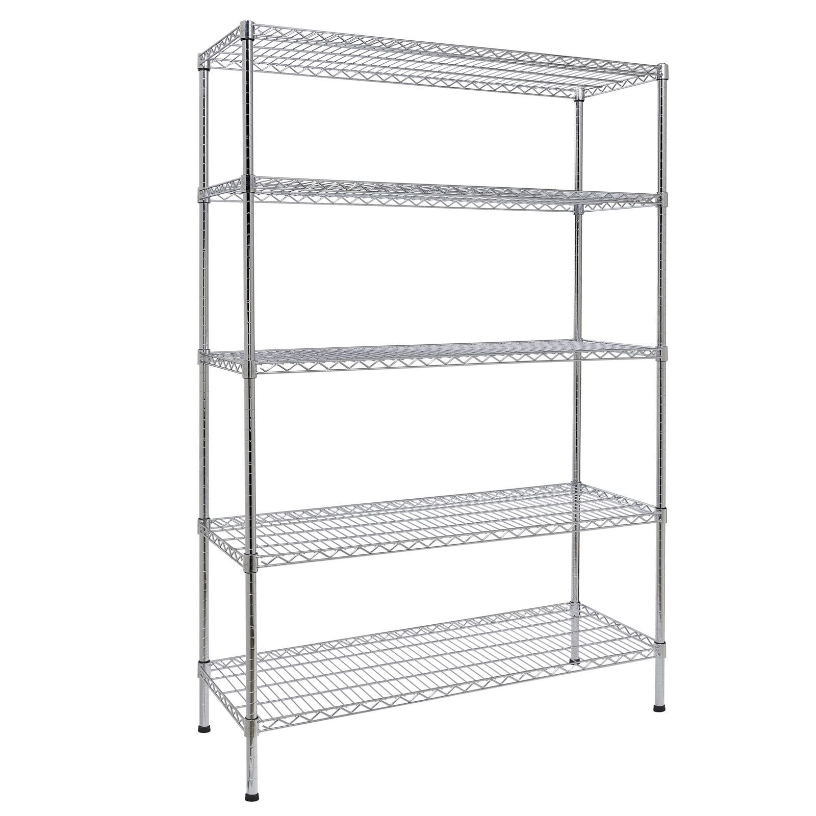 5Tier Adjustable Storage Shelving Unit Chrome