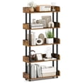 thumbnail image 1 of 5-Tier Anti-Tipping Open Bookcase with Elevated Legs,  Rustic Brown Display Rack for Home Office, 1 of 9