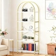 thumbnail image 1 of Memoryfield 5 Tier Arched Bookshelf, Industrial Open Back Bookcase, Modern Freestanding Display Shelving Unit Storage Rack with Metal Frame for Bedroom Living Room, White, 1 of 8