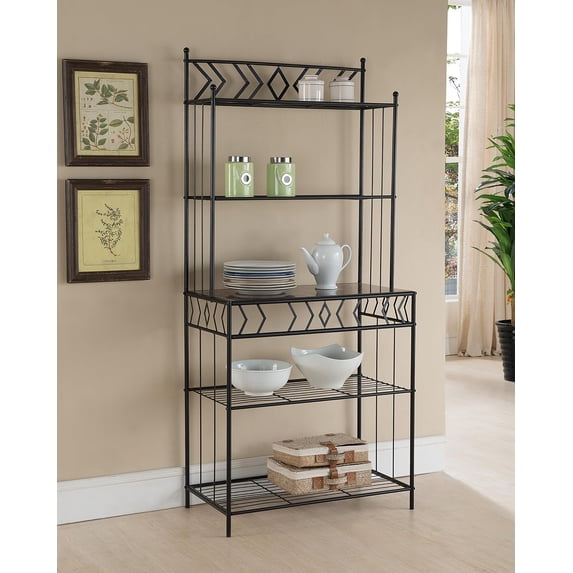 5-Tier Bakers Rack for Kitchen with Storage, Free Standing Microwave ...