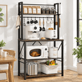 5-Tier Bakers Rack with Storage, Grey, 25.9 Inch, Kitchen Shelf for ...
